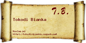 Tokodi Bianka névjegykártya